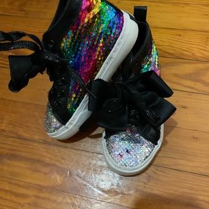 COPY - Little girl JoJo high top tennis shoes